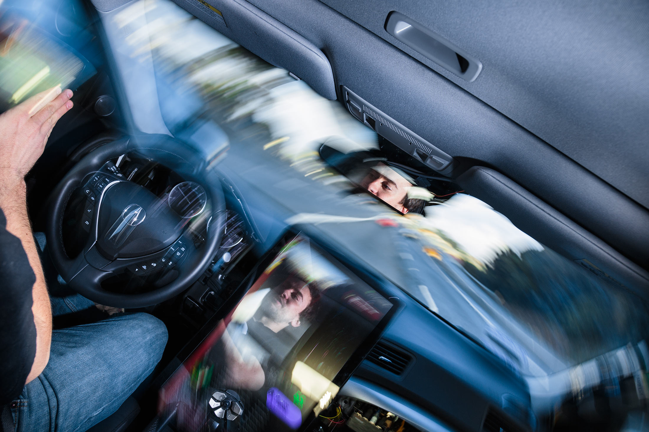 George Hotz in his Acura ILX
