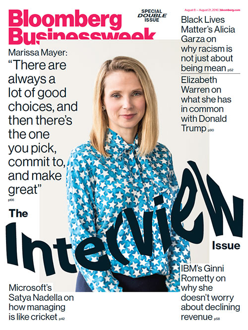 Bloomberg Businessweek Interview Issue 2016 Cover with Marissa Mayer