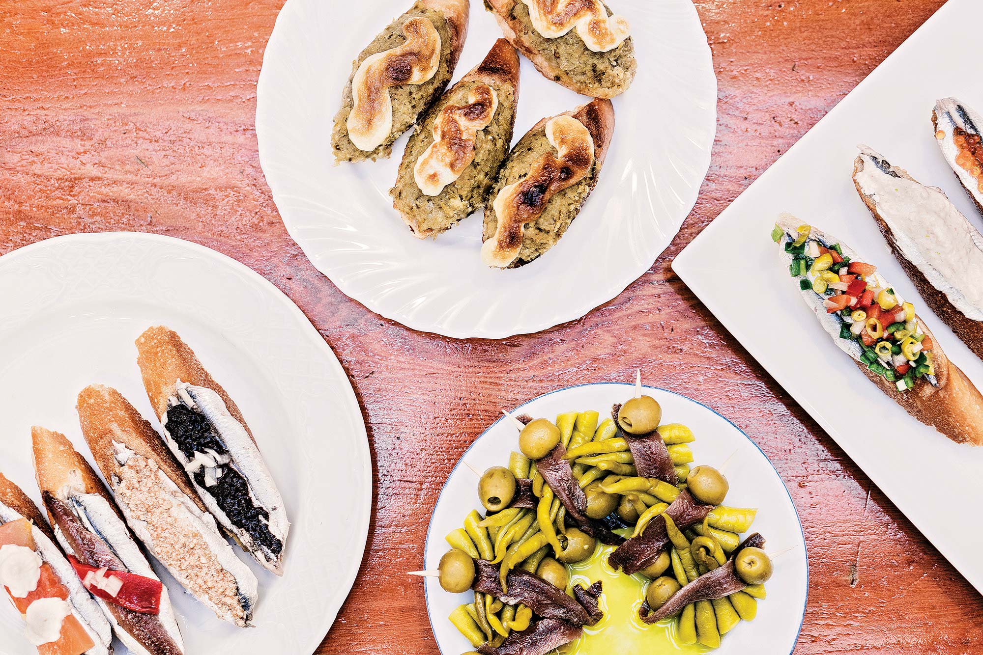 Assorted dishes at Bar Txepetxa