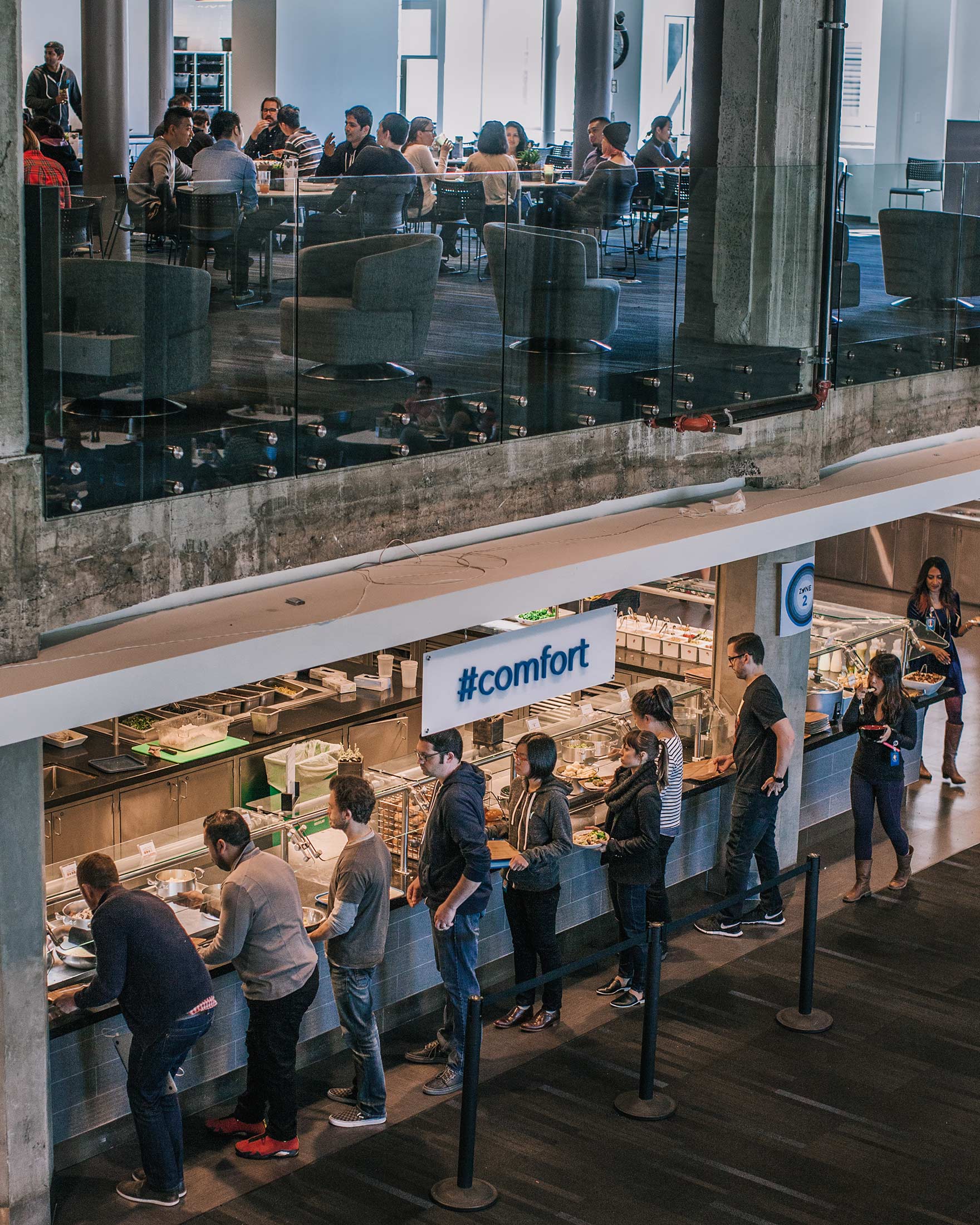 Twitter headquarters lunch area
