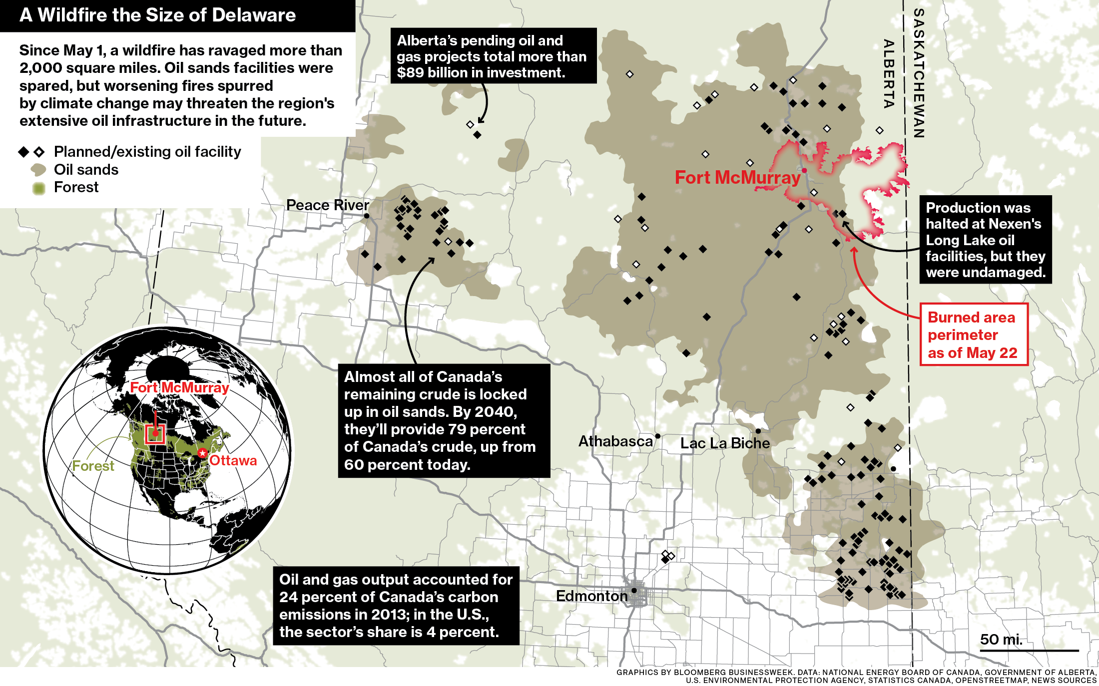 Map: A wildfire the size of Delaware