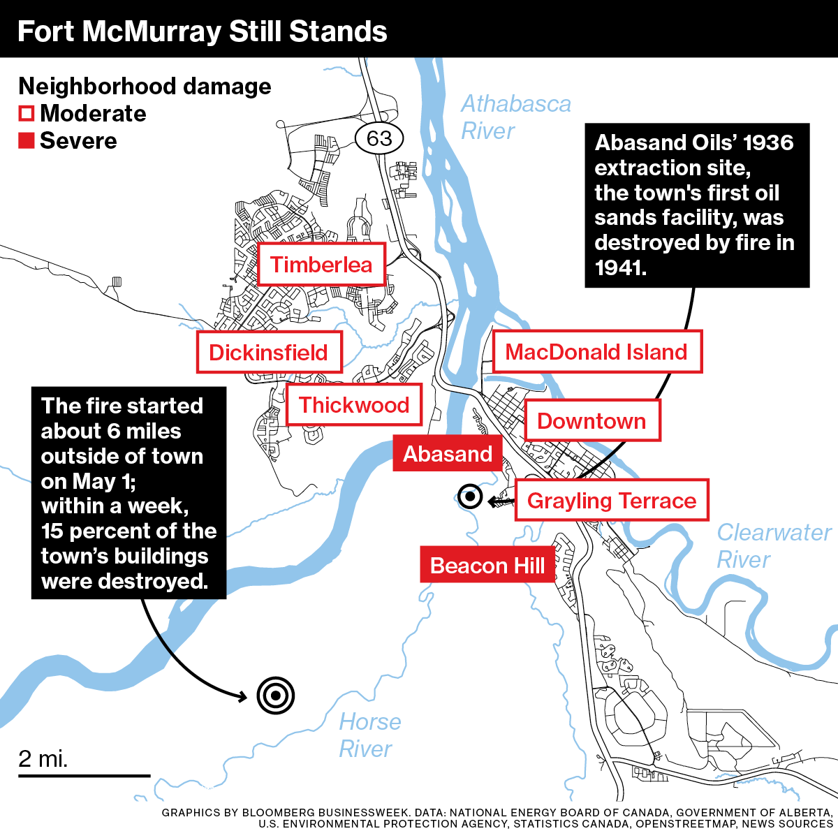 Map: Fort McMurray still stands