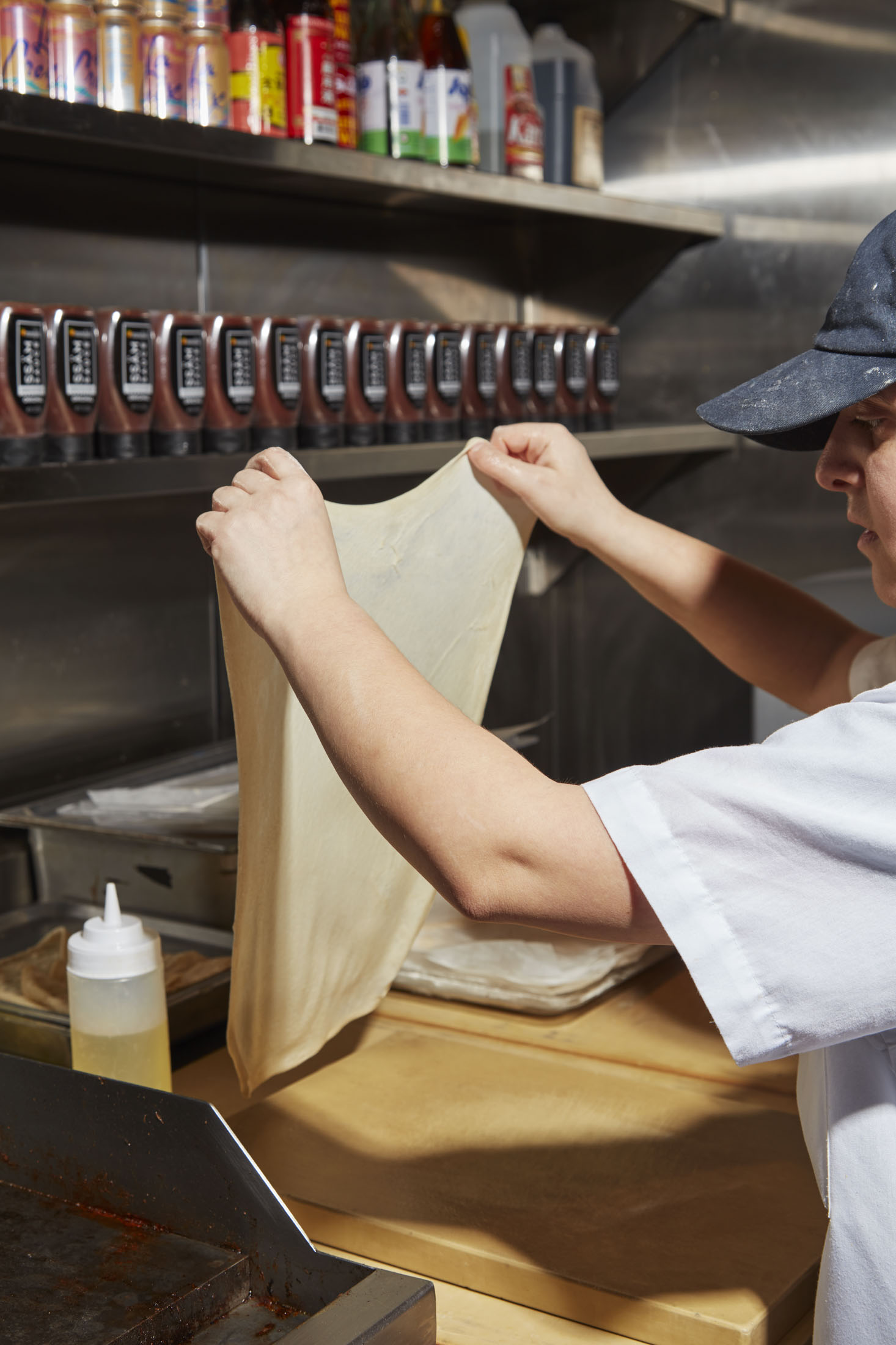 A Bang Bar cook demonstrates the process of creating a bang