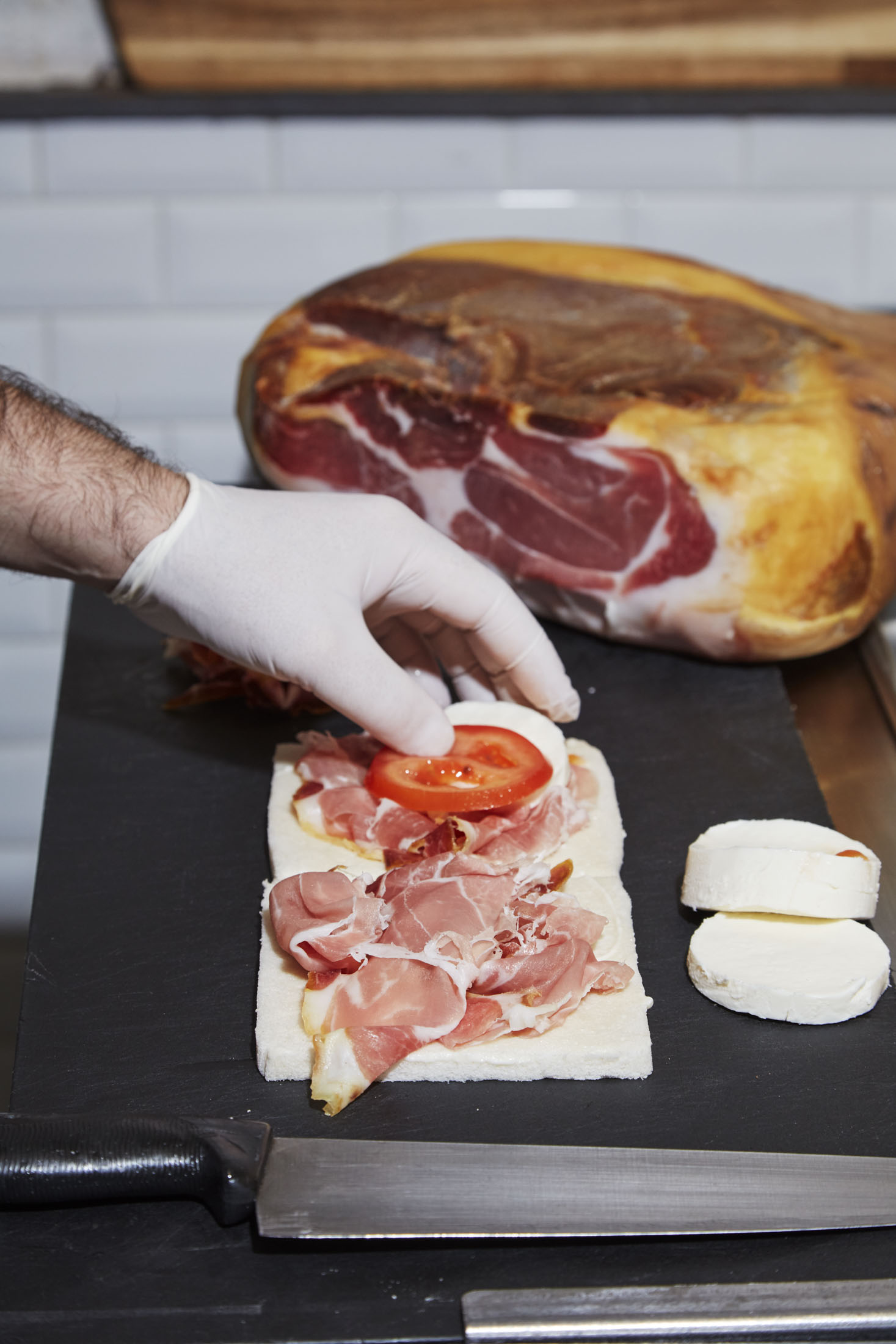 If you’re lucky, you can chow down on a sliced-to-order prosciutto tramezzini