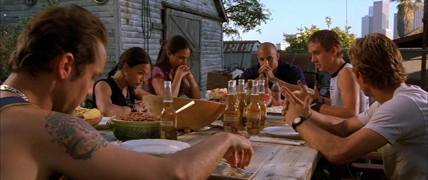 Crew saying dinner prayer