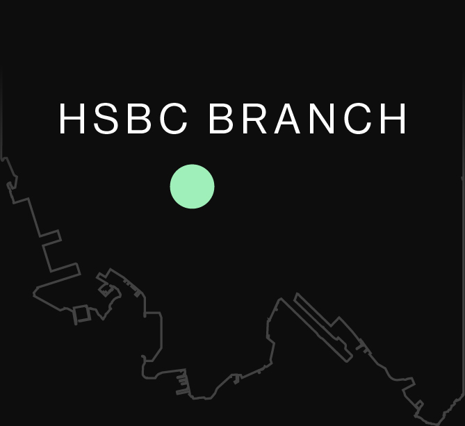Map locates the HSBC branch in Mongkok