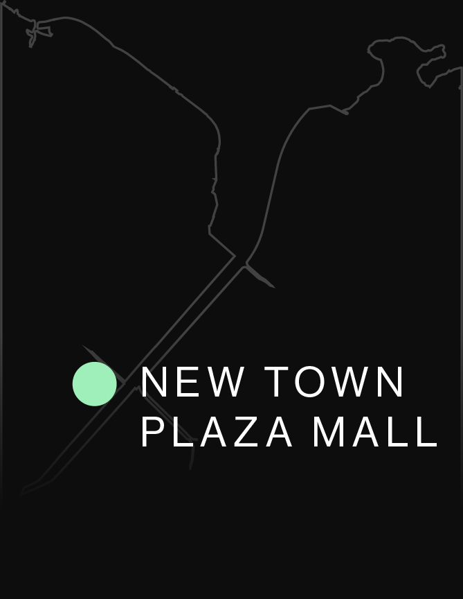 Map locates the New Town Plaza Mall