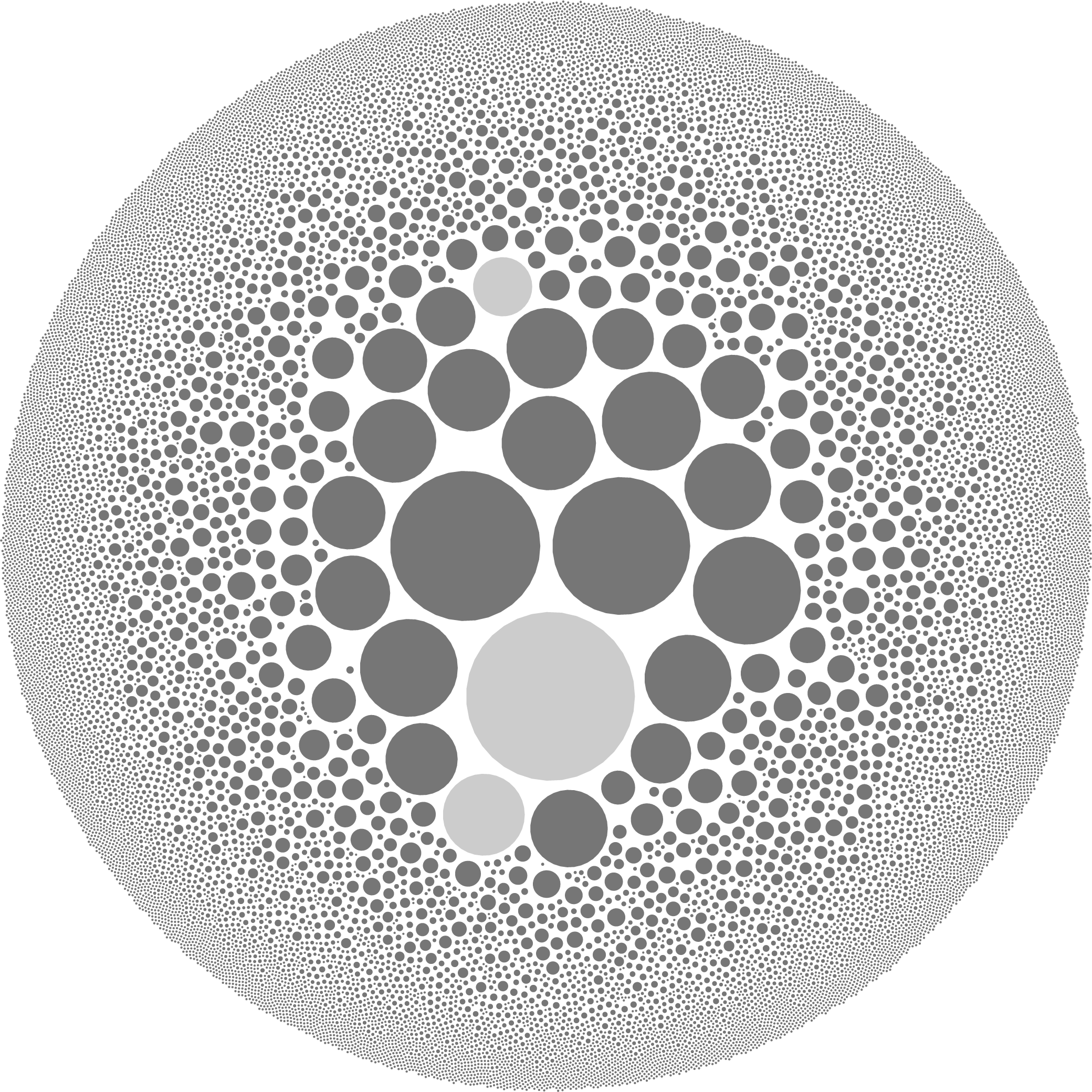 A graphic with circles representing each company that received visas last year, sized to the number of visas they received.