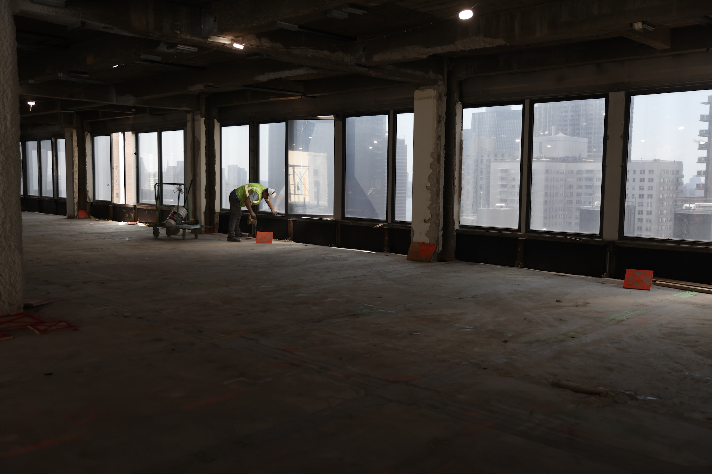 Construction on the Pfizer building conversion.