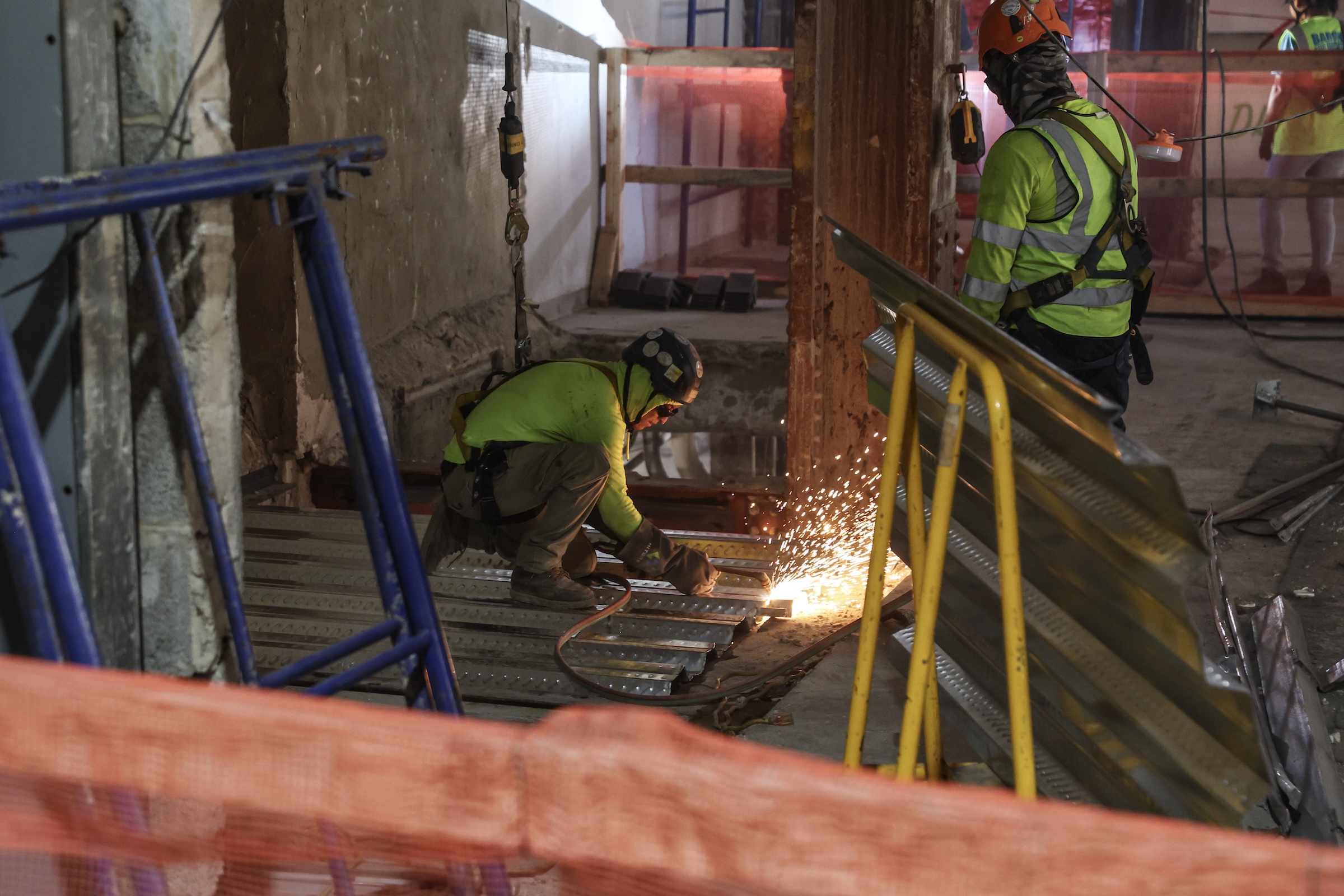 Construction on the Pfizer building conversion.