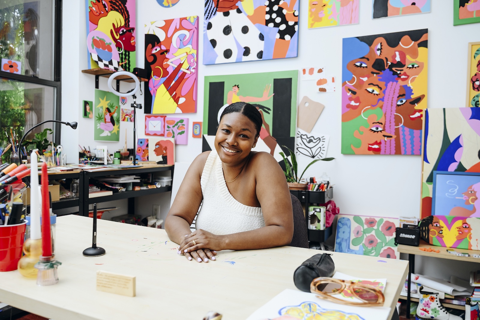 Shanée Benjamin in her home in Crown Heights